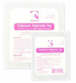 Gentell Calcium Alginate (Ag) Silver Dressing, 4.5”x4.5” (11x11cm), box of 10