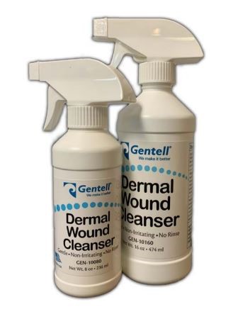 Gentell Dermal Wound Cleanser, 8oz, Adjustable Spray Bottle, case of 6