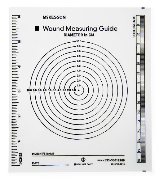 McKesson Wound Measuring Guide McKesson 5 X 7 Inch Clear Plastic NonSterile, each