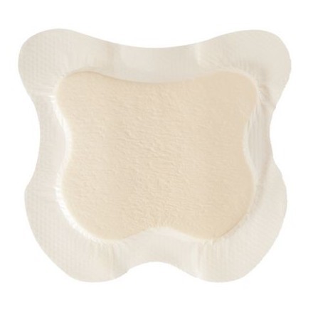 Halyard Bordered Silicone Foam Dressing, Sacral, 7in x 6.5in, box of 5