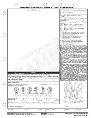 Wound Care Measurement and Assessment Worksheet , Size 8(1/2)